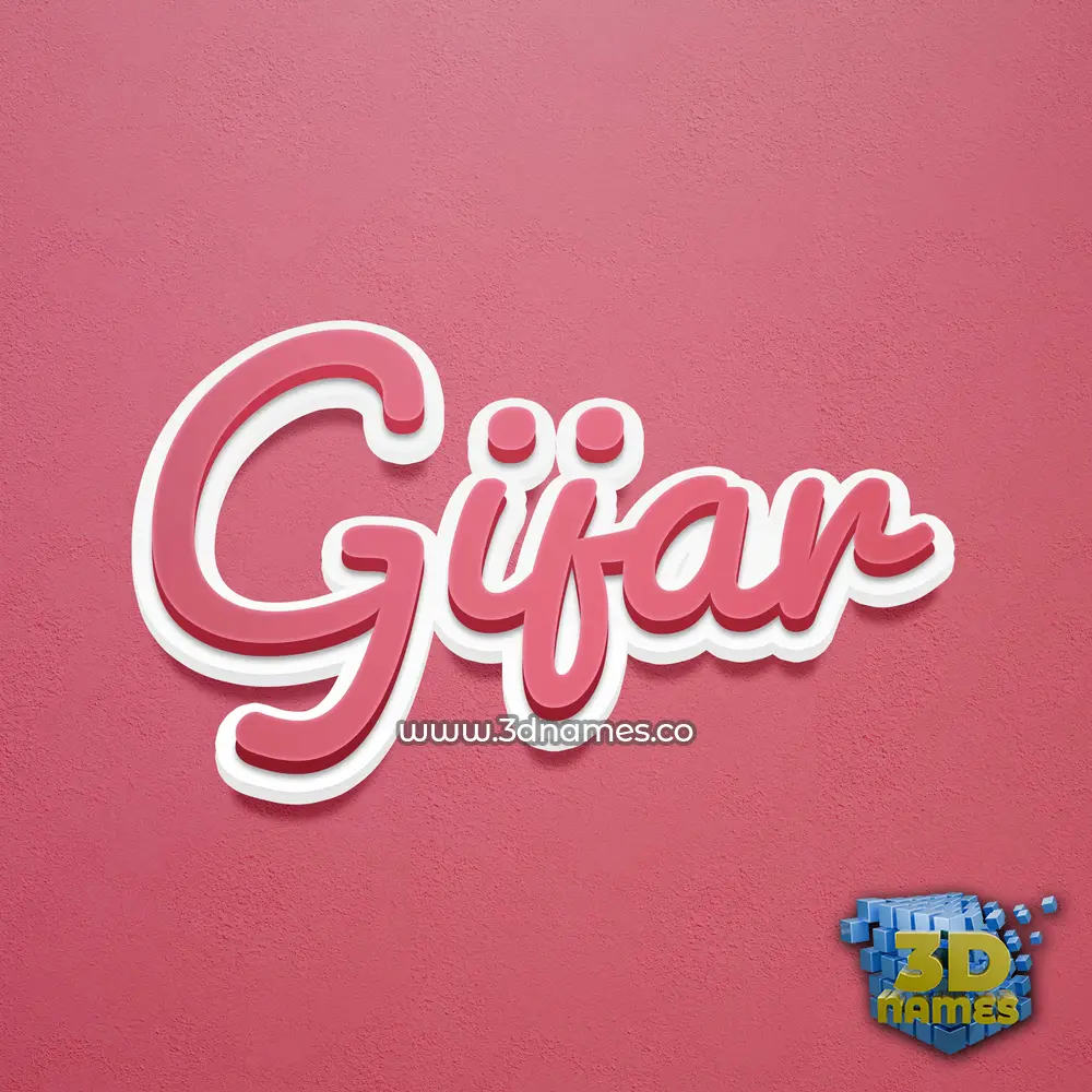 gijar in Red Scribble style - 3D name wallpaper