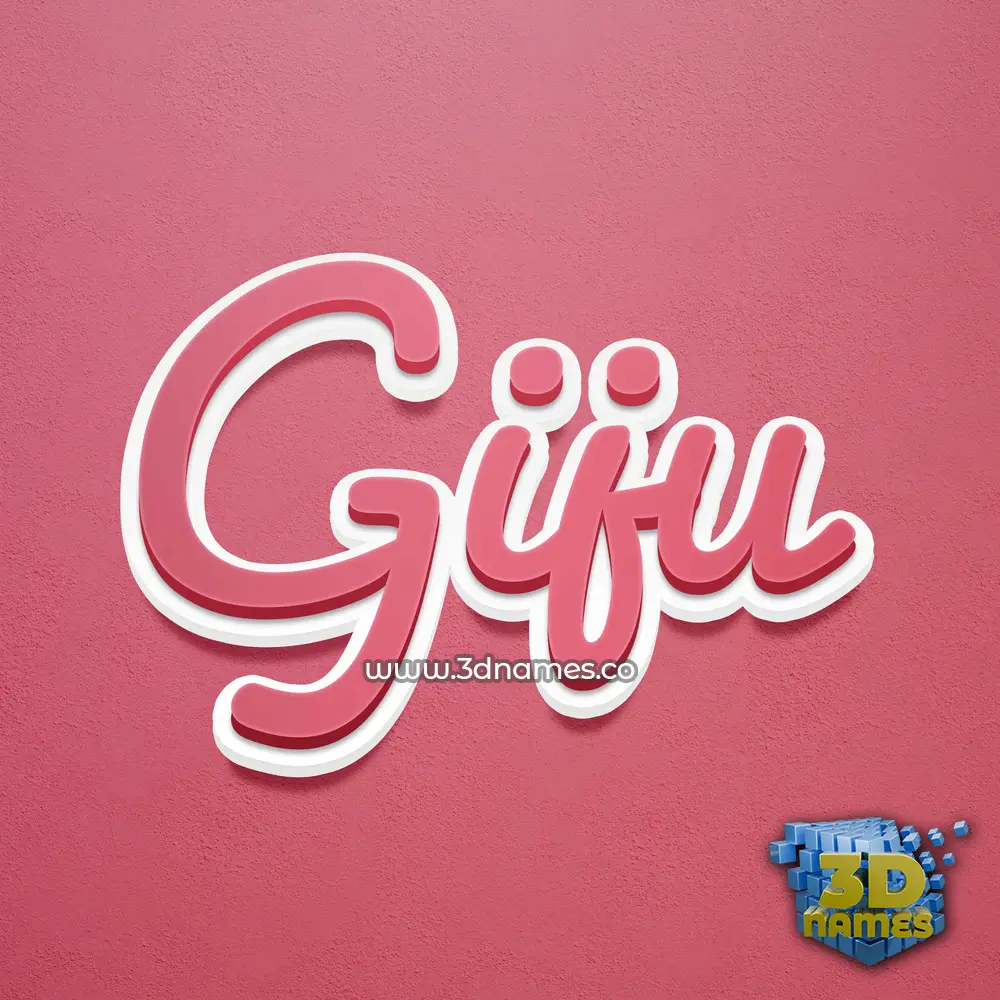 giju in Red Scribble style - 3D name wallpaper