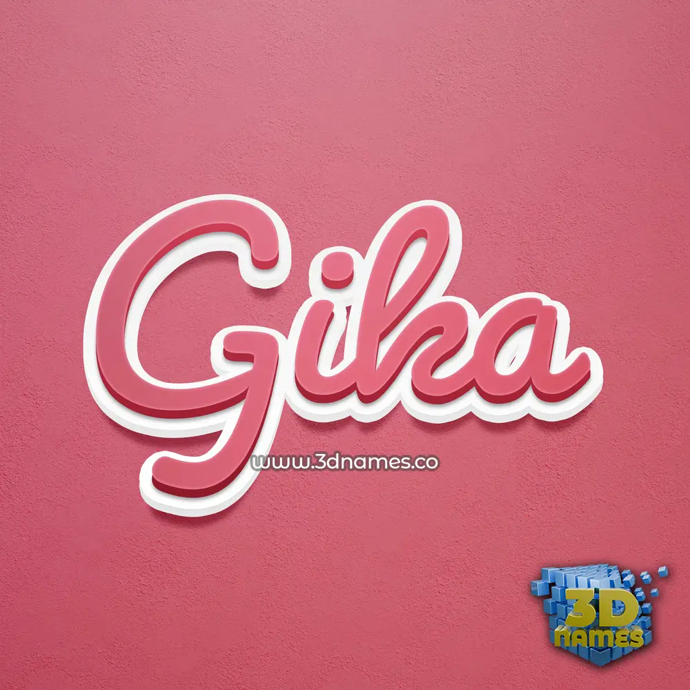 gika in Red Scribble style - 3D name wallpaper