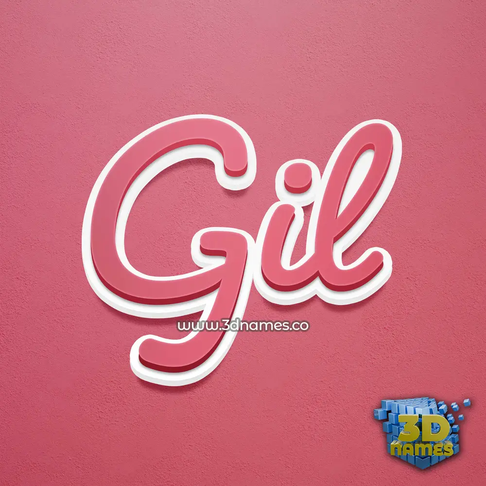 gil in Red Scribble style - 3D name wallpaper