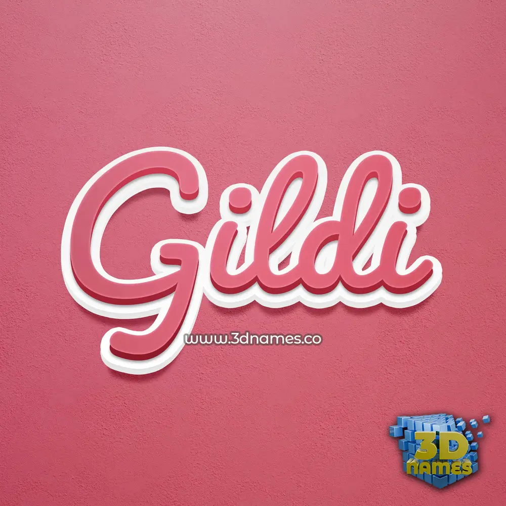 gildi in Red Scribble style - 3D name wallpaper