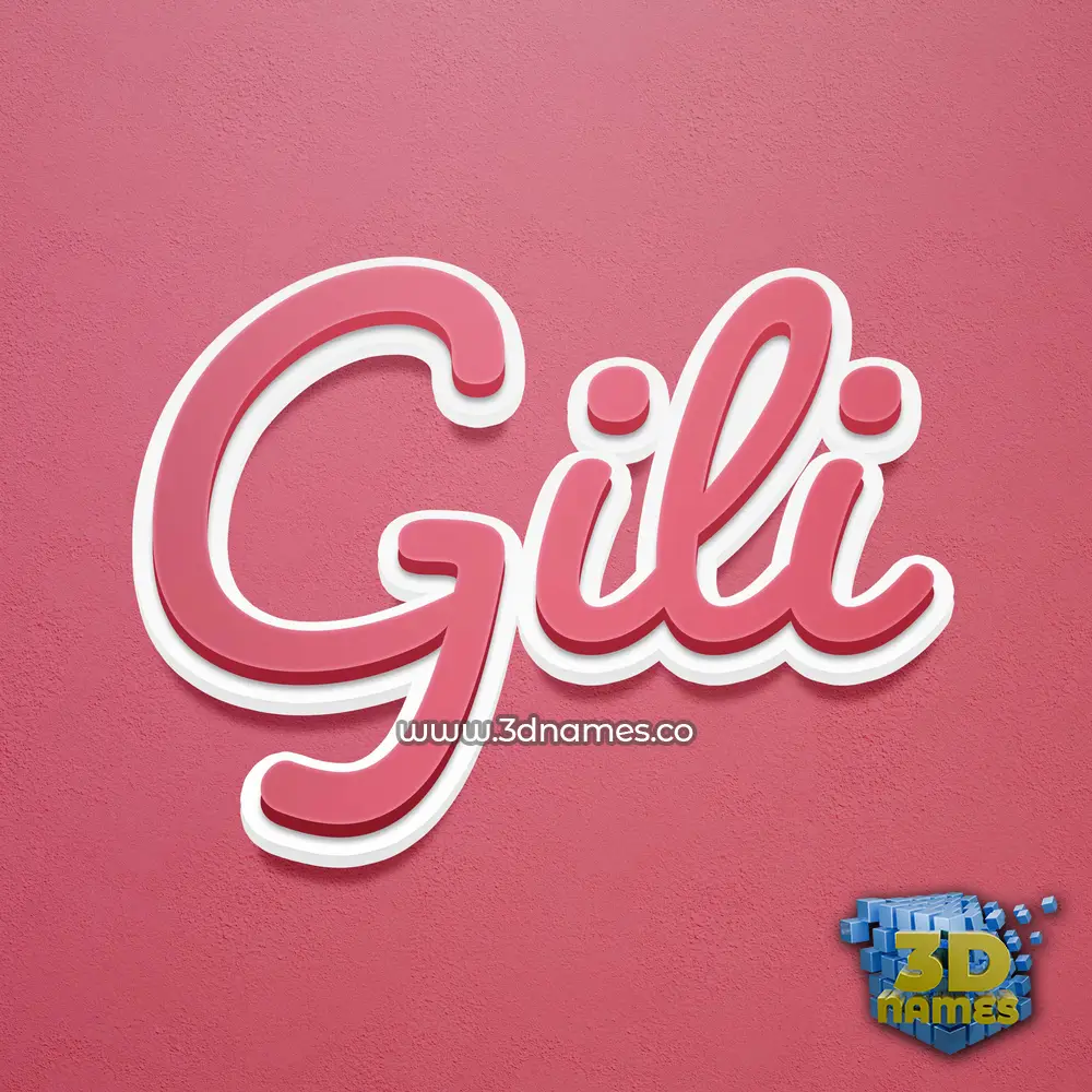 gili in Red Scribble style - 3D name wallpaper