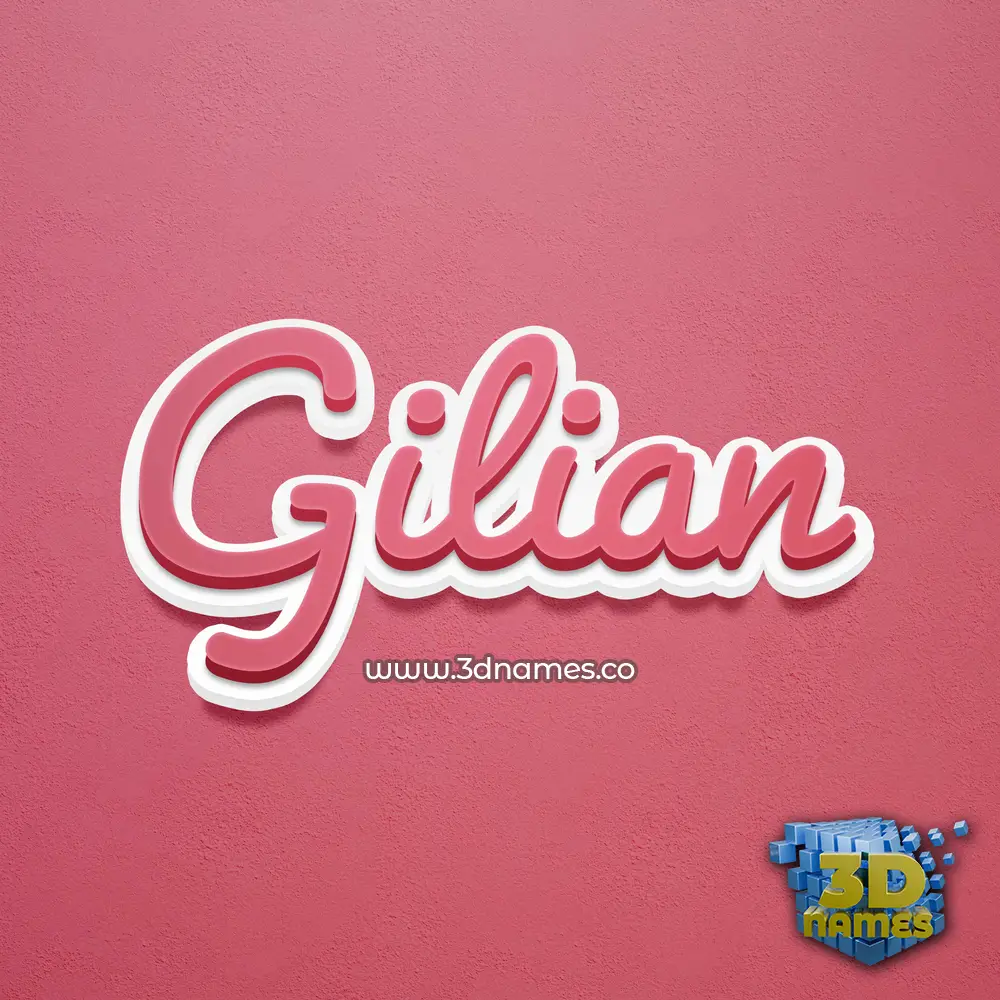 gilian in Red Scribble style - 3D name wallpaper