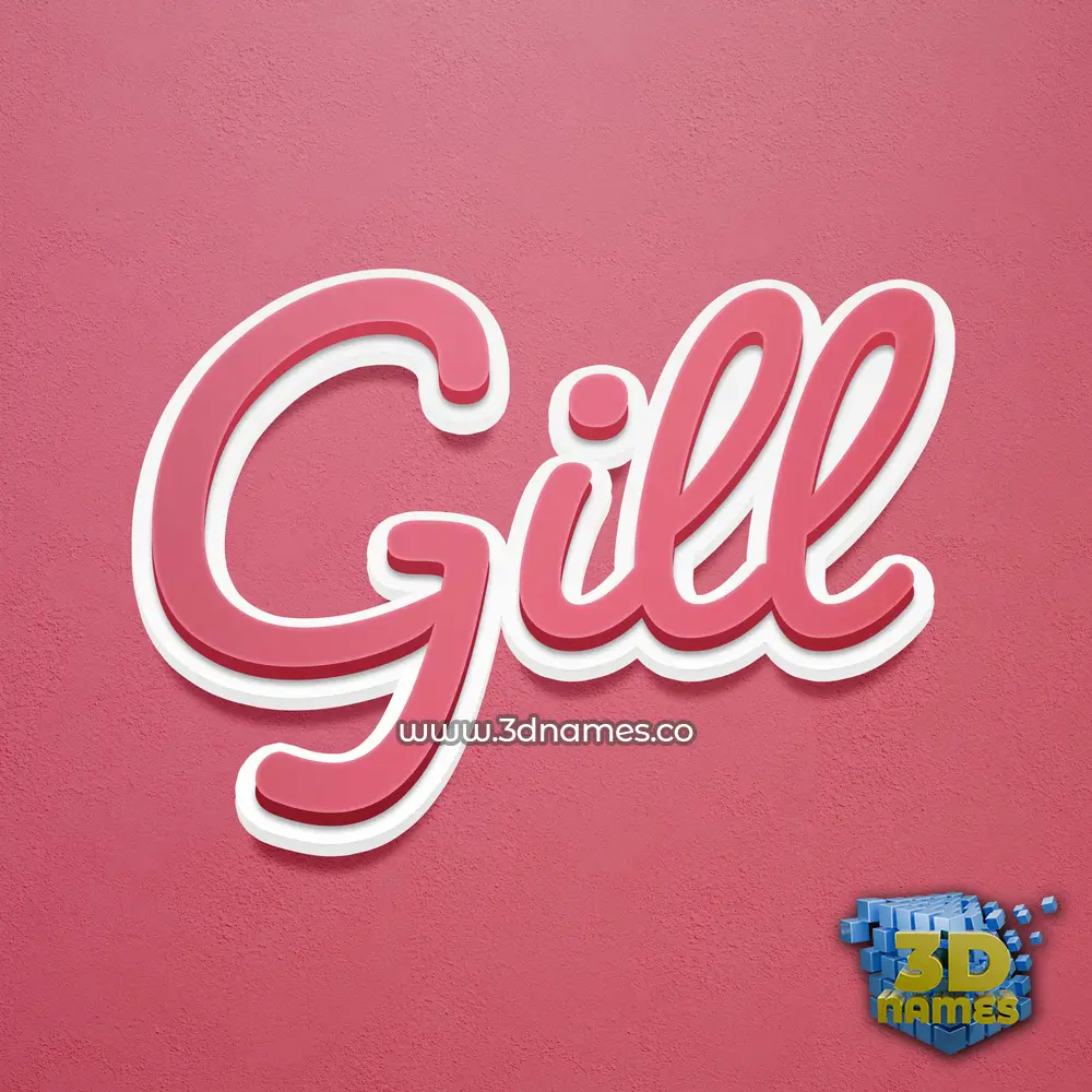 gill in Red Scribble style - 3D name wallpaper