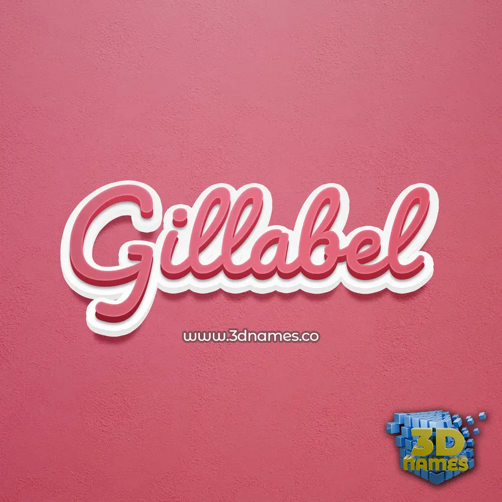 gillabel in Red Scribble style - 3D name wallpaper