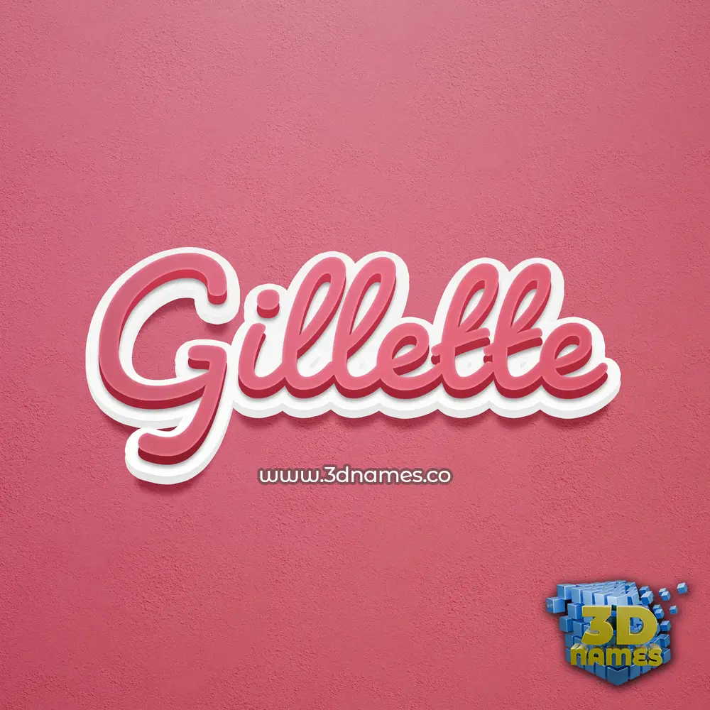 gillette in Red Scribble style - 3D name wallpaper