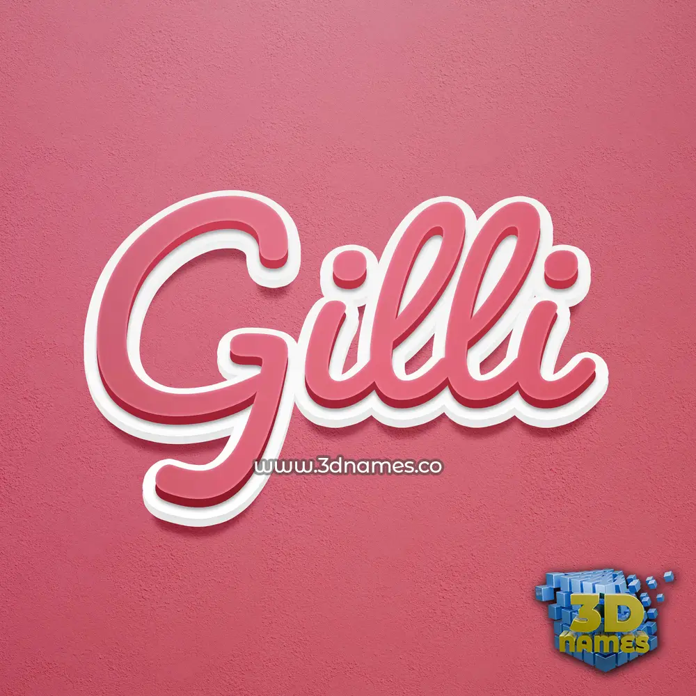 gilli in Red Scribble style - 3D name wallpaper
