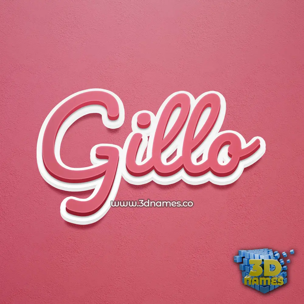 gillo in Red Scribble style - 3D name wallpaper