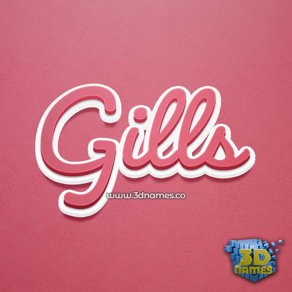 gills in Red Scribble style - 3D name wallpaper