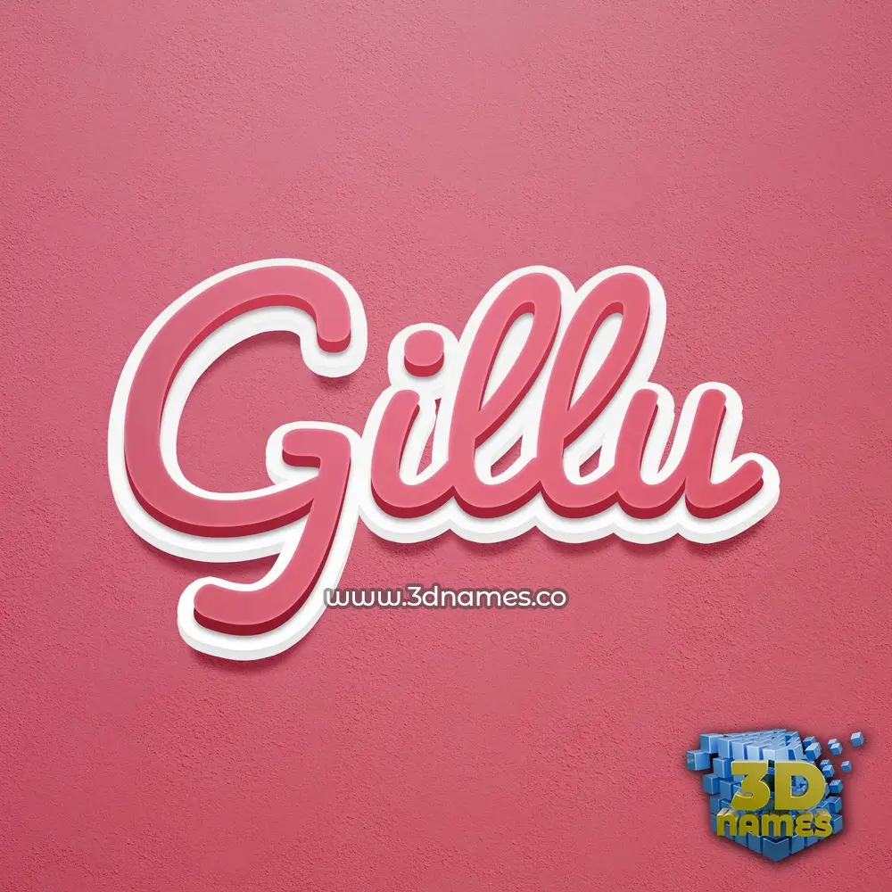 gillu in Red Scribble style - 3D name wallpaper