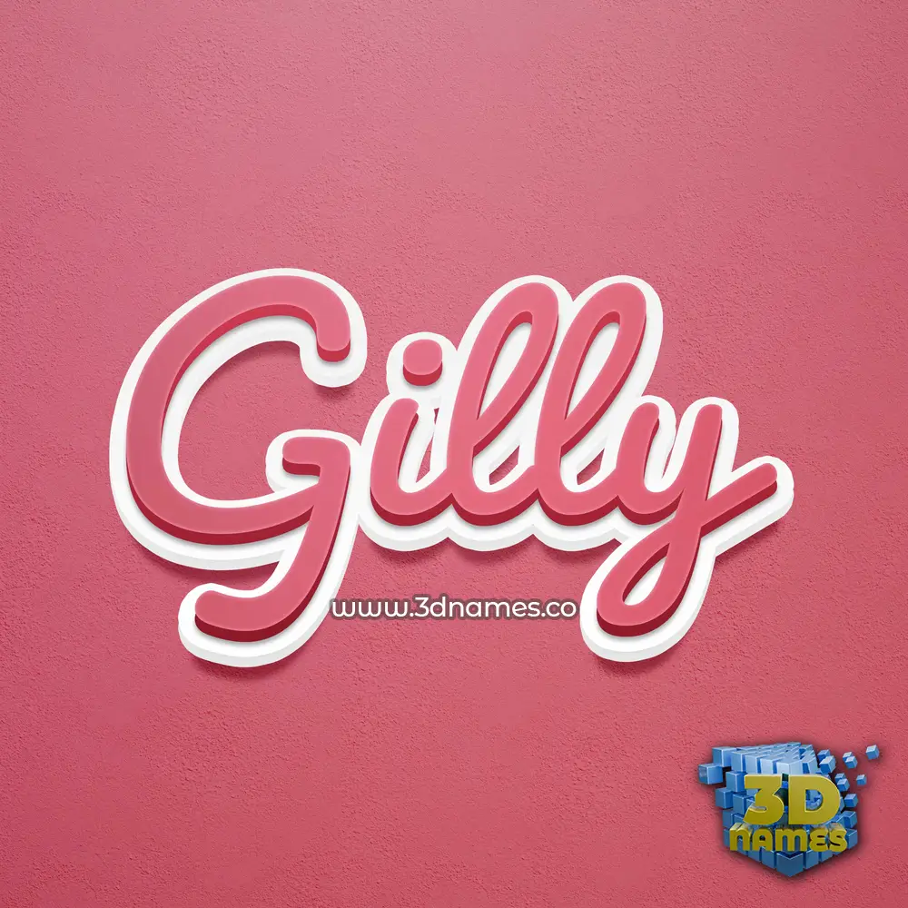 gilly in Red Scribble style - 3D name wallpaper