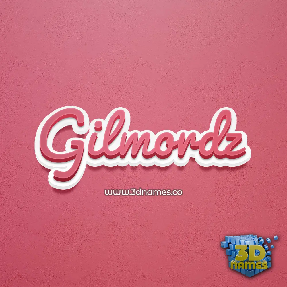 gilmordz in Red Scribble style - 3D name wallpaper