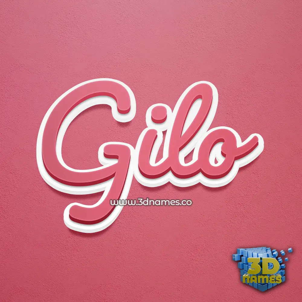 gilo in Red Scribble style - 3D name wallpaper