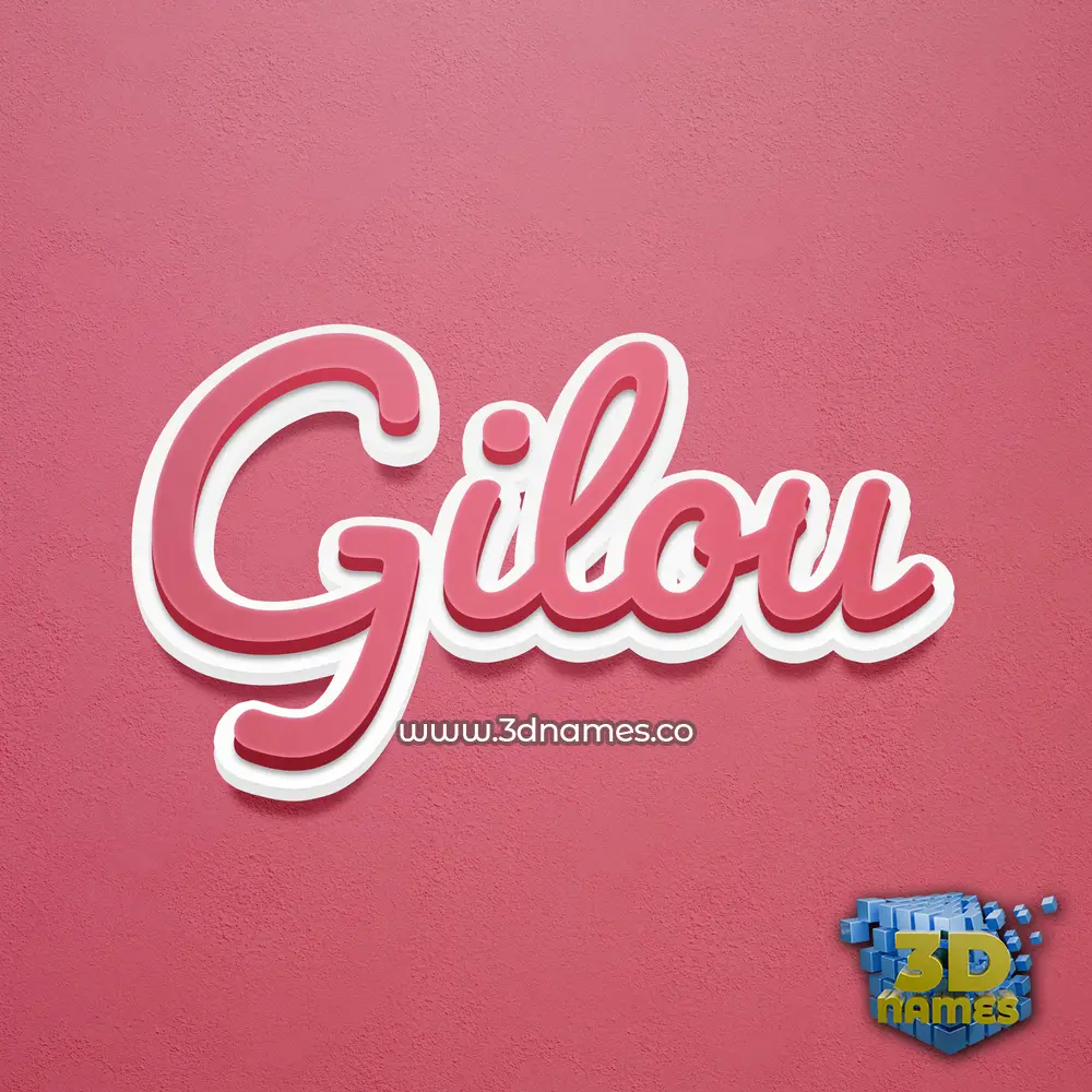 gilou in Red Scribble style - 3D name wallpaper
