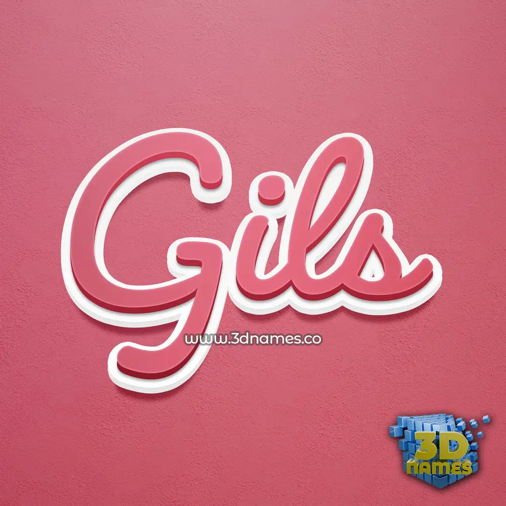 gils in Red Scribble style - 3D name wallpaper