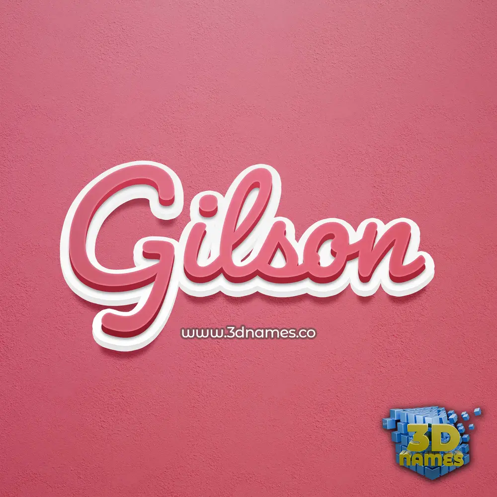 gilson in Red Scribble style - 3D name wallpaper