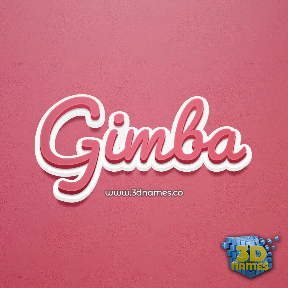 gimba in Red Scribble style - 3D name wallpaper