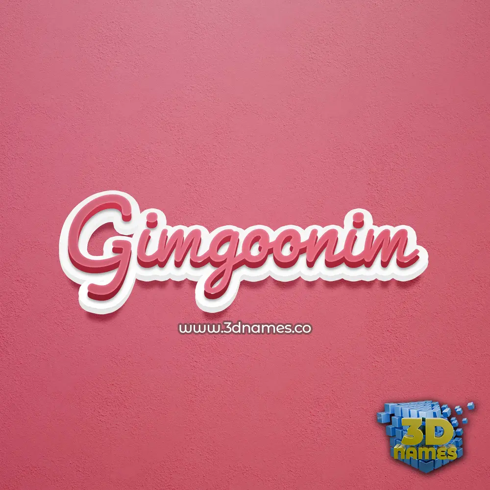 gimgoonim in Red Scribble style - 3D name wallpaper