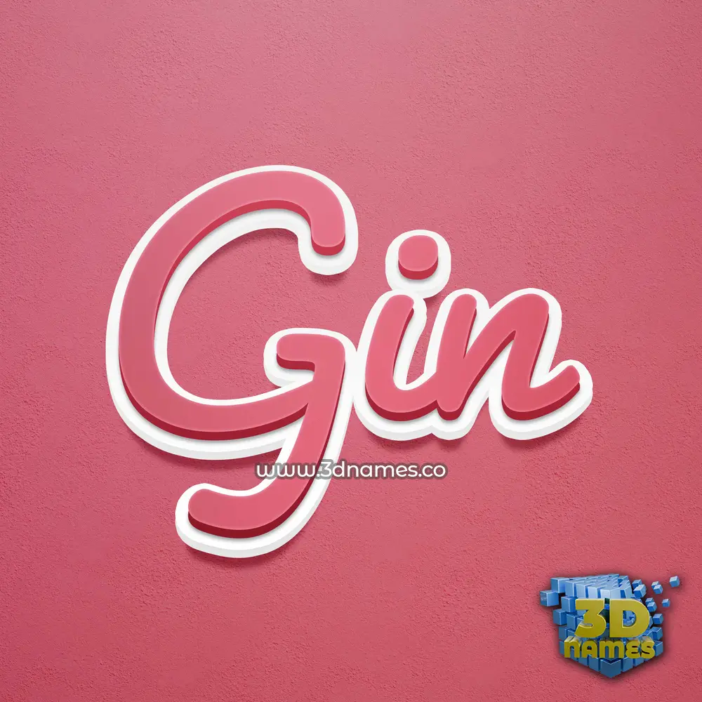 gin in Red Scribble style - 3D name wallpaper