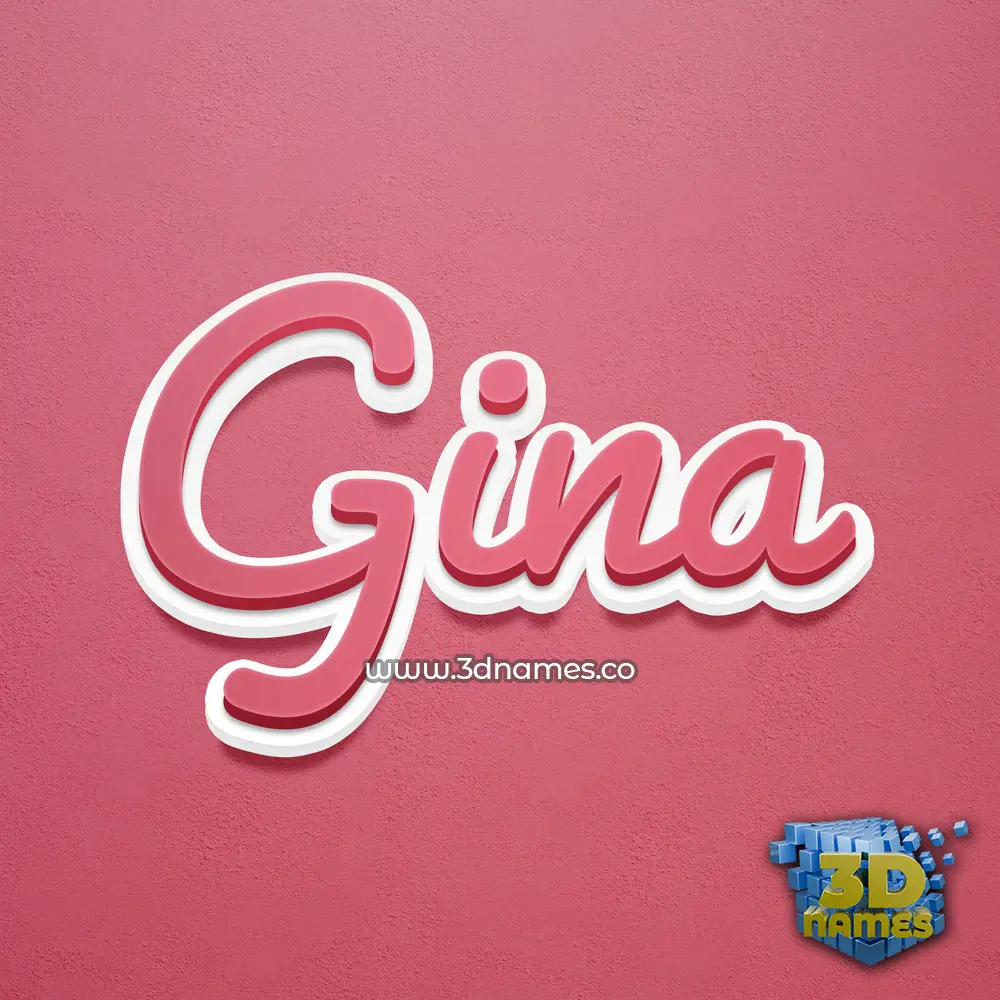 gina in Red Scribble style - 3D name wallpaper