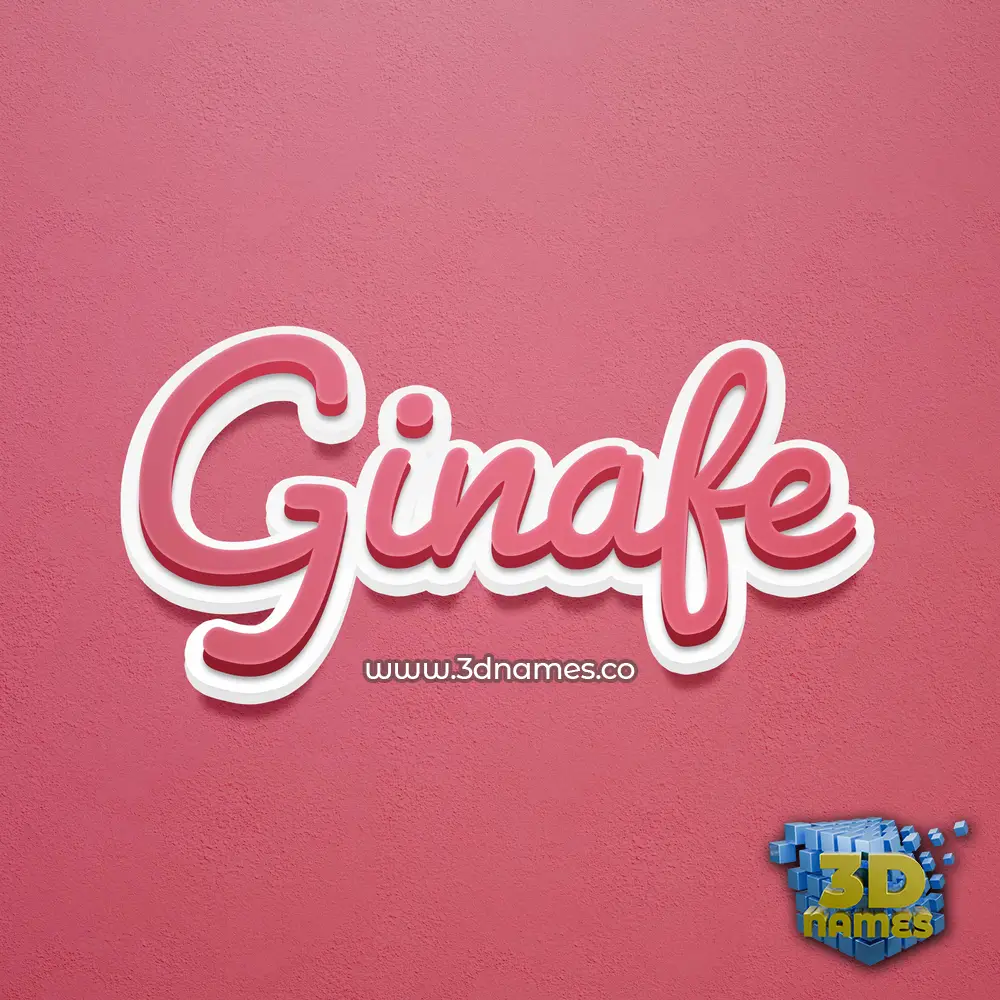 ginafe in Red Scribble style - 3D name wallpaper