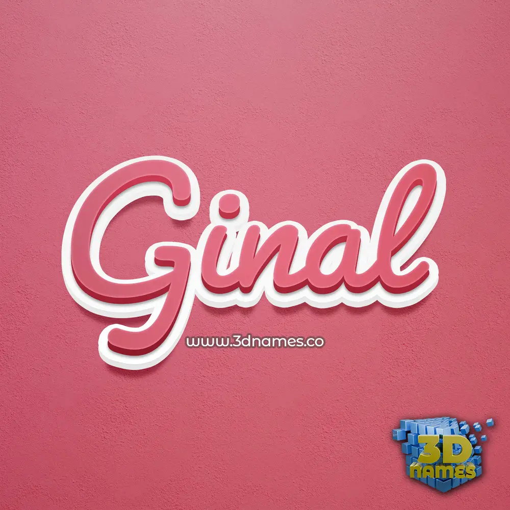 ginal in Red Scribble style - 3D name wallpaper