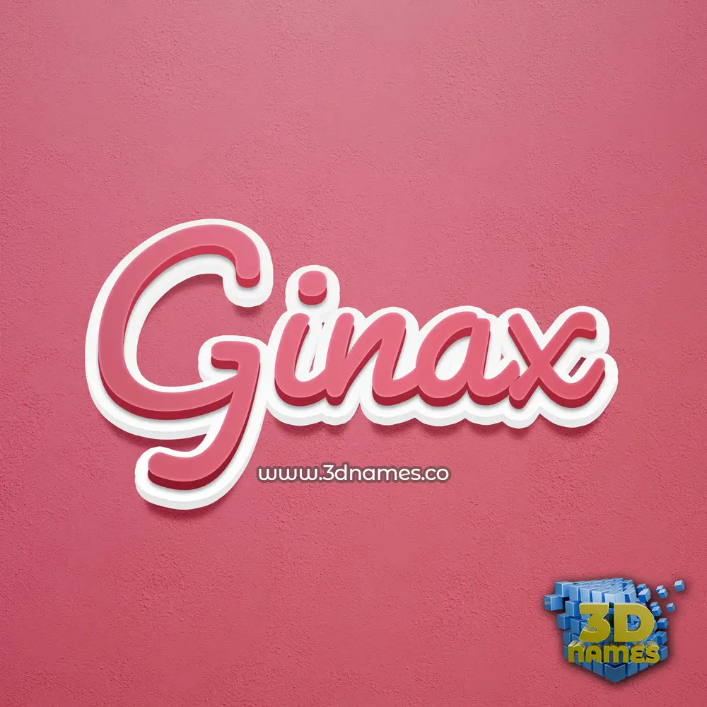 ginax in Red Scribble style - 3D name wallpaper