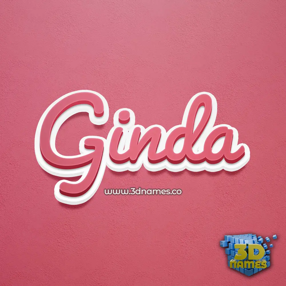 ginda in Red Scribble style - 3D name wallpaper