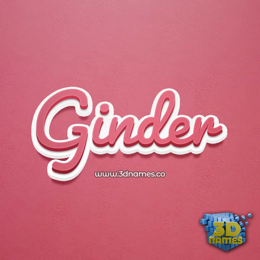 ginder in Red Scribble style - 3D name wallpaper