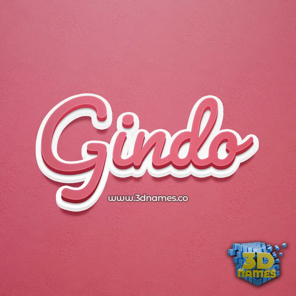 gindo in Red Scribble style - 3D name wallpaper