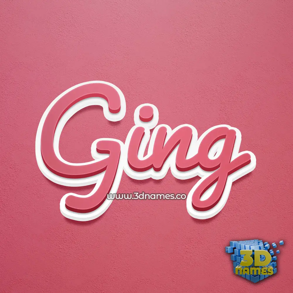 ging in Red Scribble style - 3D name wallpaper