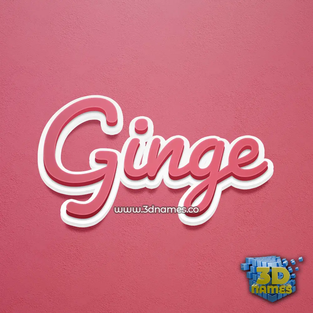 ginge in Red Scribble style - 3D name wallpaper