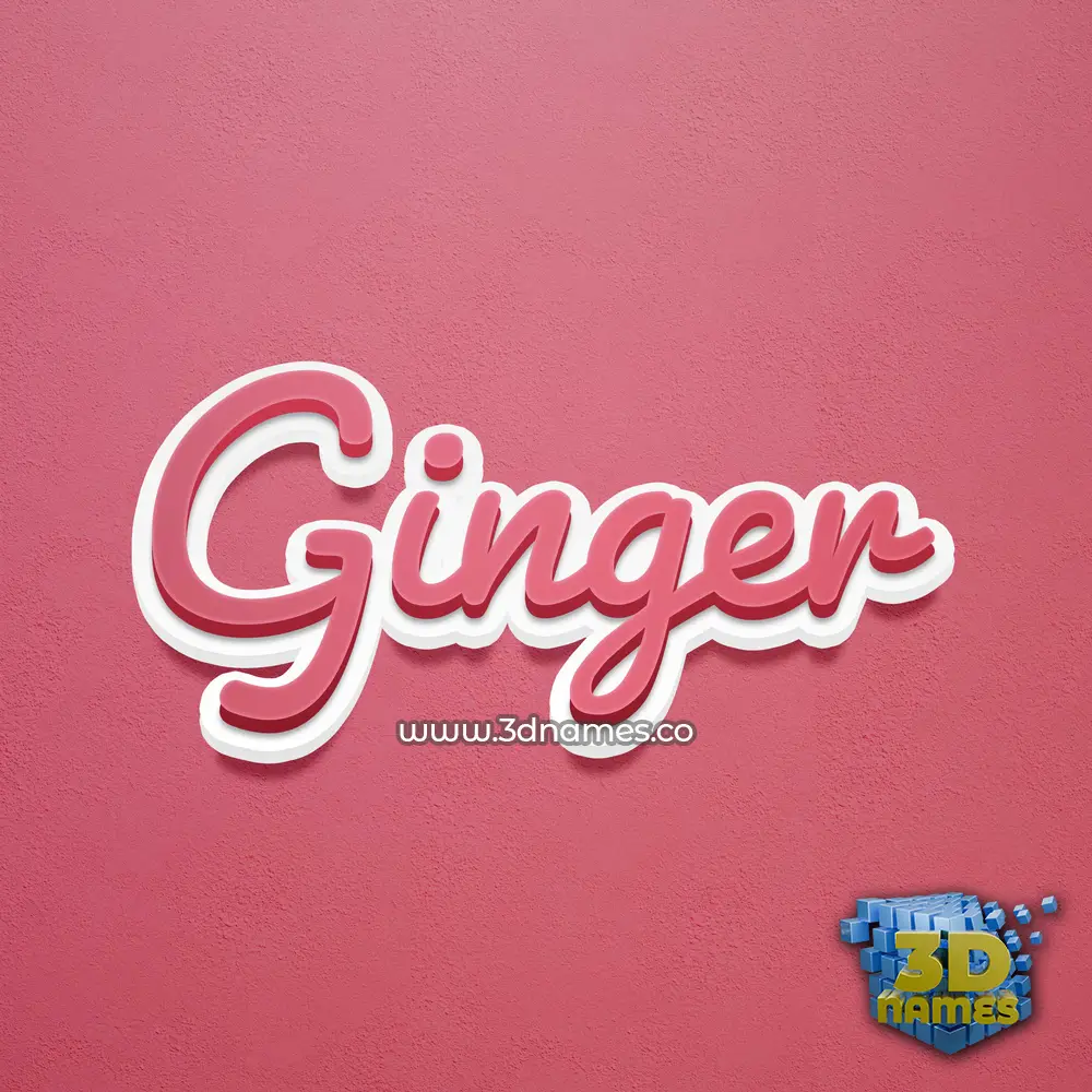 ginger in Red Scribble style - 3D name wallpaper