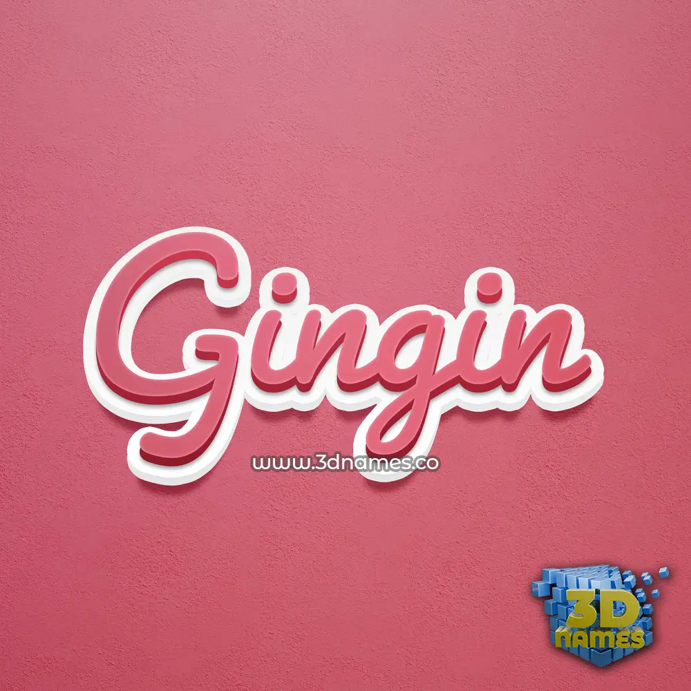 gingin in Red Scribble style - 3D name wallpaper
