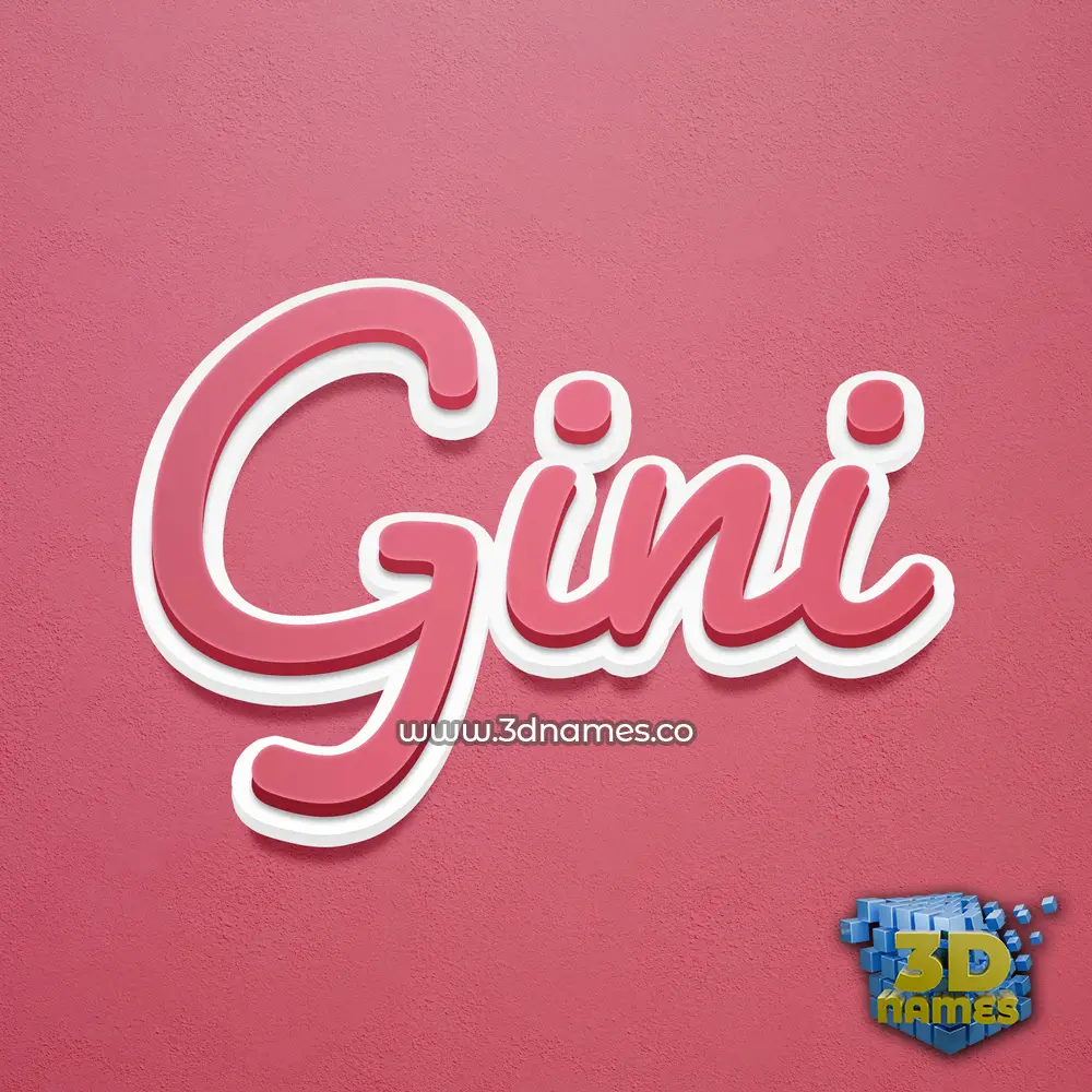 gini in Red Scribble style - 3D name wallpaper