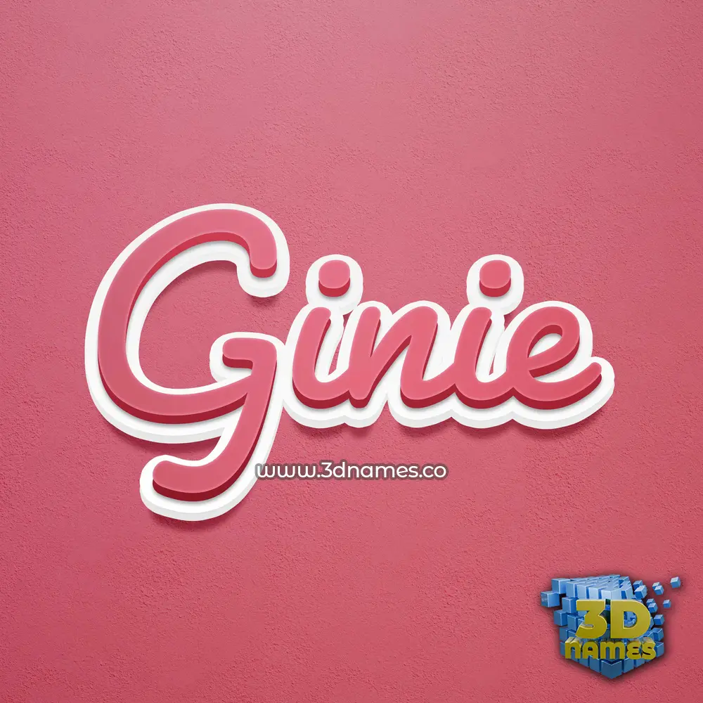 ginie in Red Scribble style - 3D name wallpaper