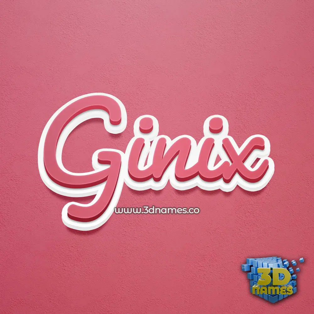 ginix in Red Scribble style - 3D name wallpaper