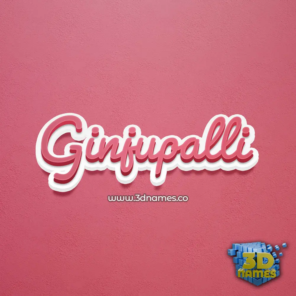 ginjupalli in Red Scribble style - 3D name wallpaper