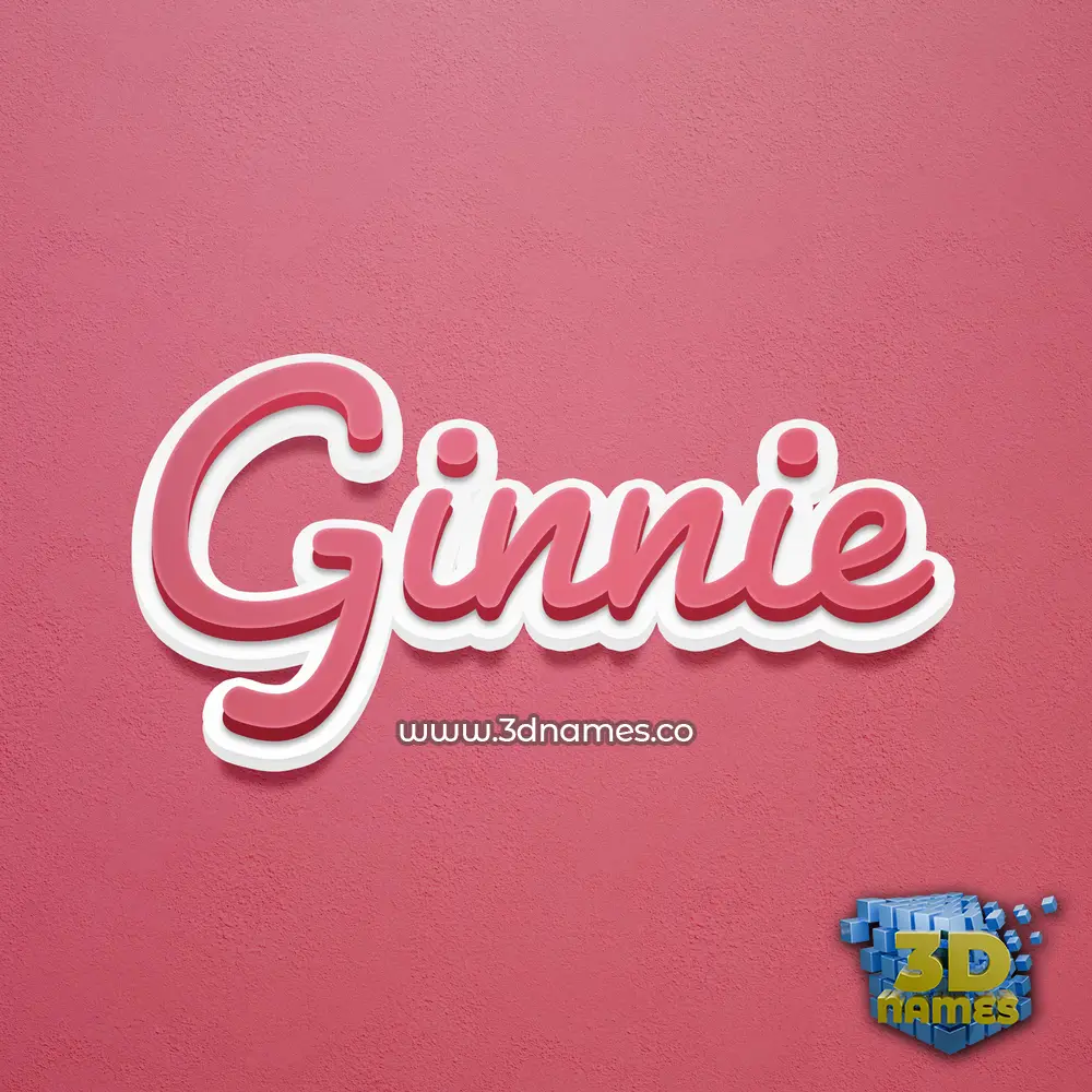 ginnie in Red Scribble style - 3D name wallpaper