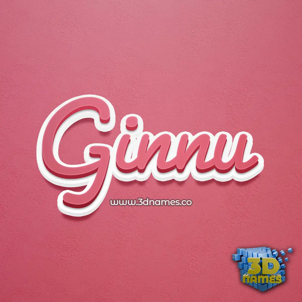 ginnu in Red Scribble style - 3D name wallpaper