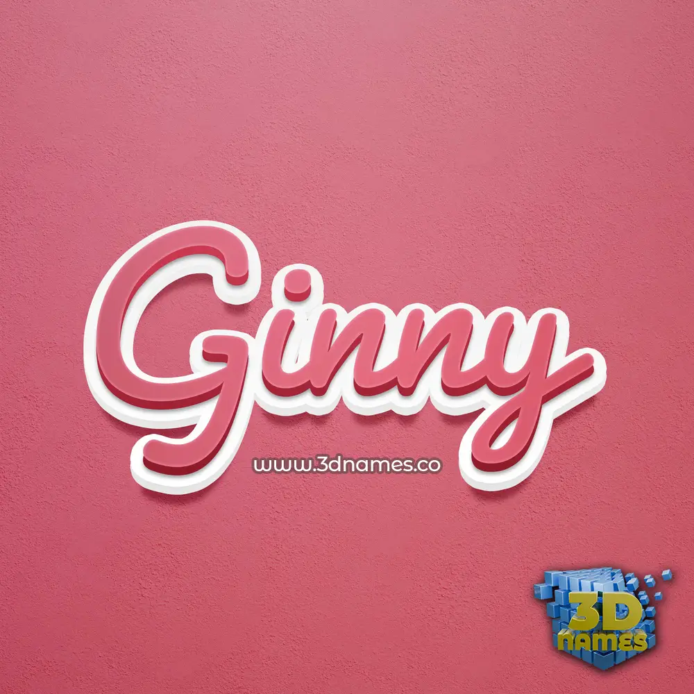 ginny in Red Scribble style - 3D name wallpaper