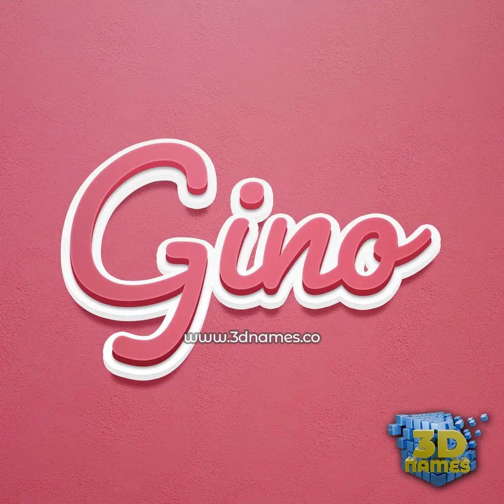 gino in Red Scribble style - 3D name wallpaper