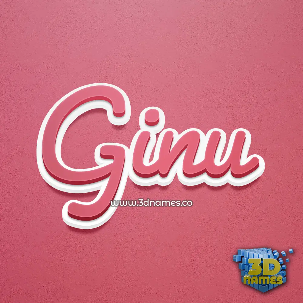 ginu in Red Scribble style - 3D name wallpaper