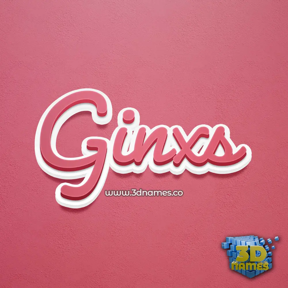 ginxs in Red Scribble style - 3D name wallpaper