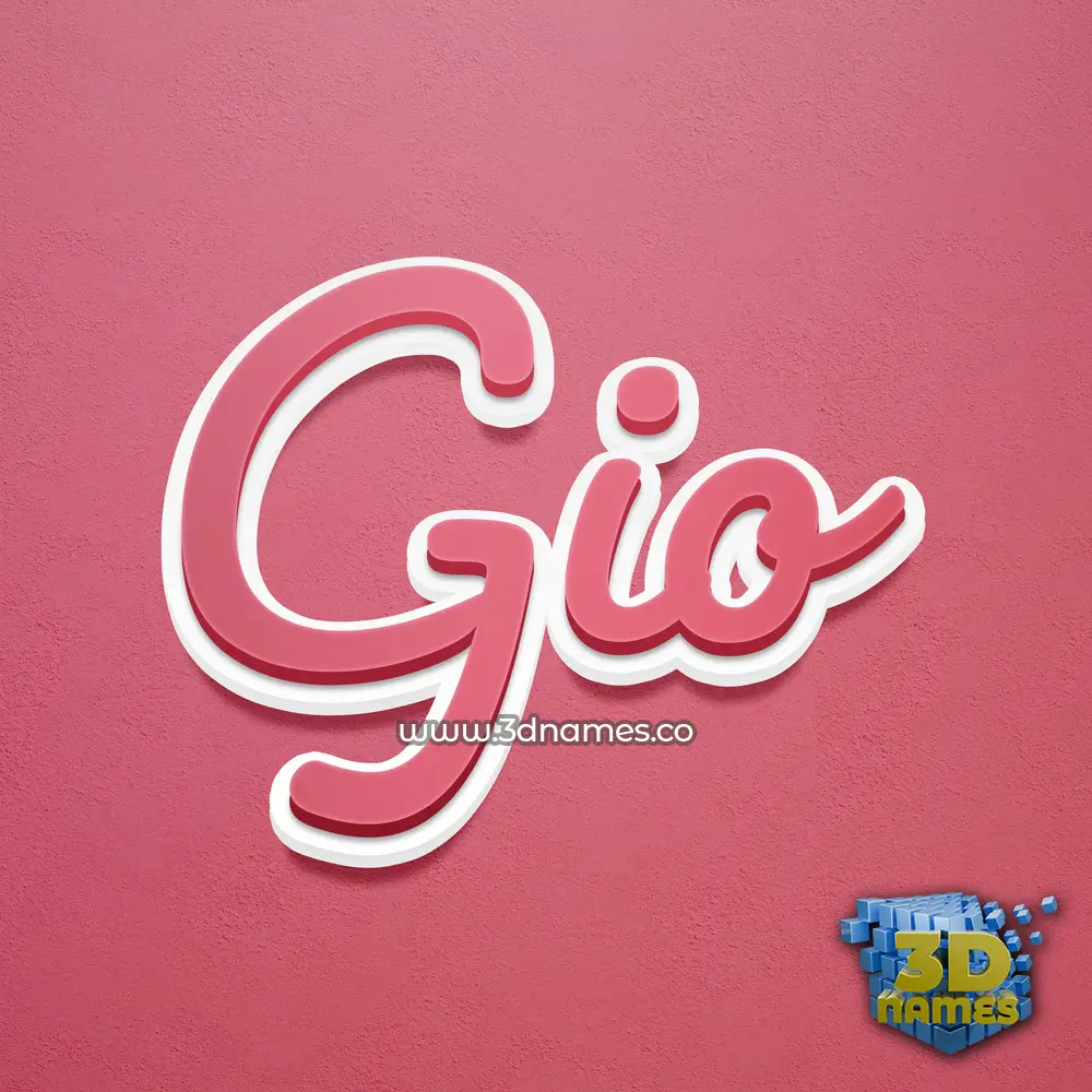 gio in Red Scribble style - 3D name wallpaper