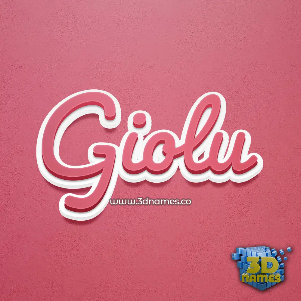 giolu in Red Scribble style - 3D name wallpaper