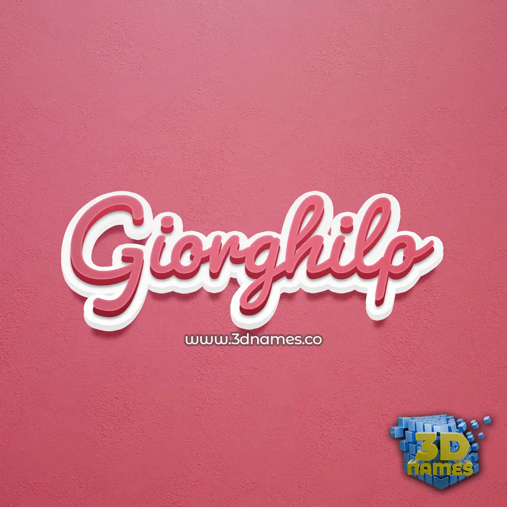giorghilp in Red Scribble style - 3D name wallpaper