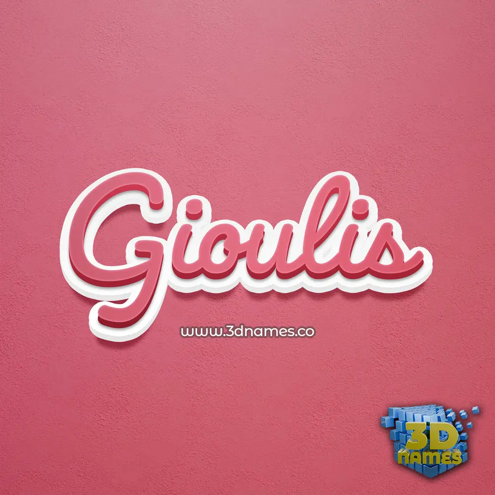 gioulis in Red Scribble style - 3D name wallpaper
