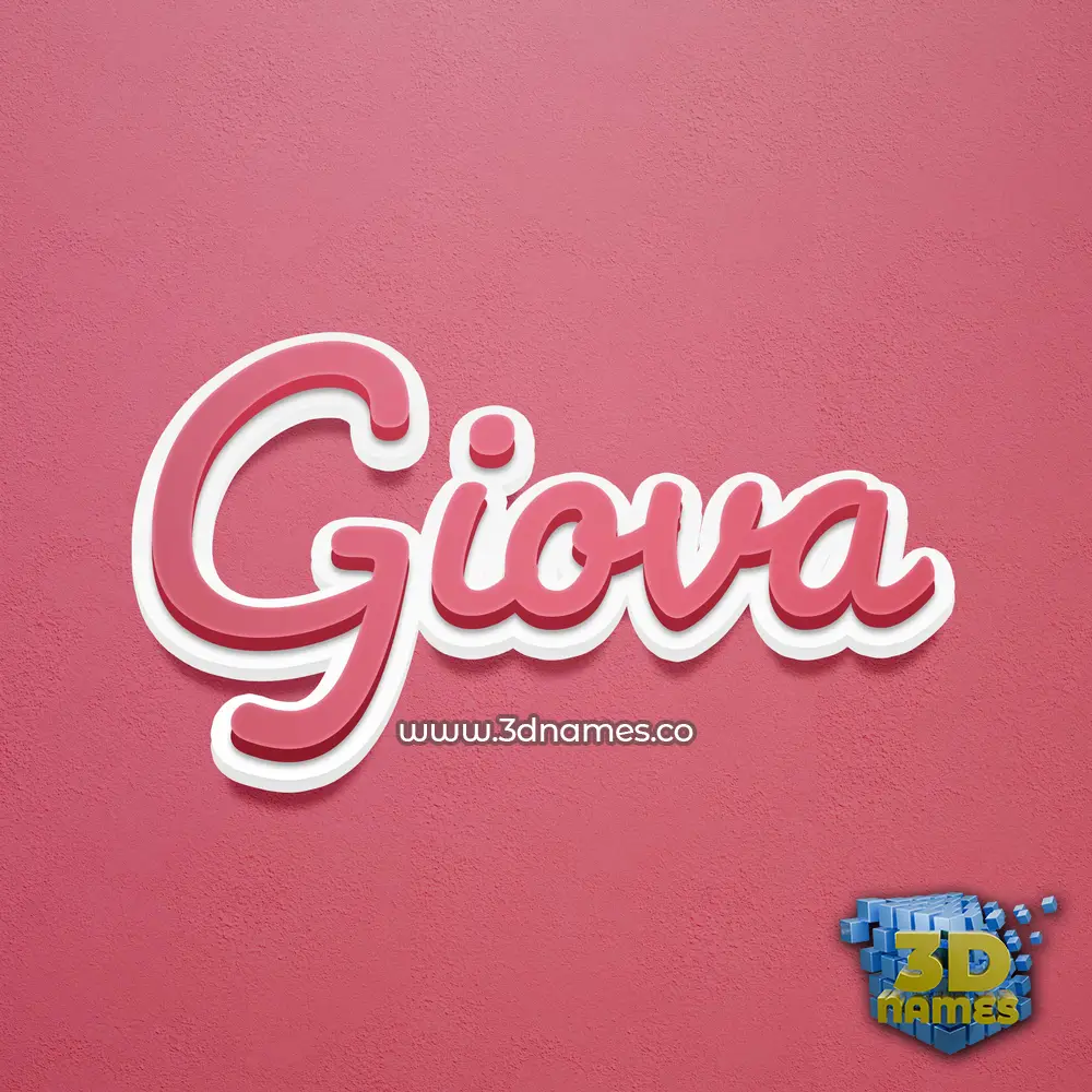 giova in Red Scribble style - 3D name wallpaper