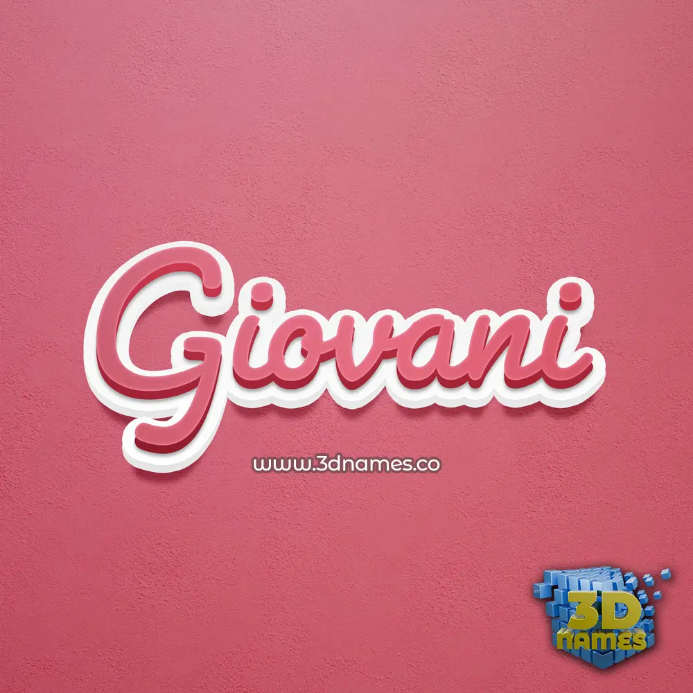 giovani in Red Scribble style - 3D name wallpaper